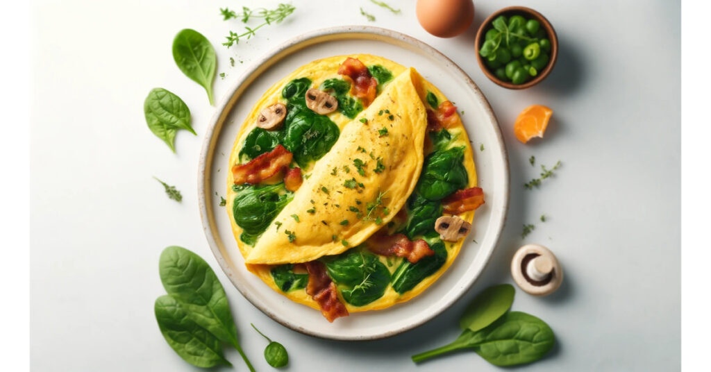 Spinach Bacon Omelette