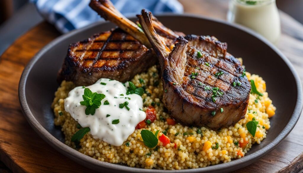 Greek-Inspired Lamb Chops with Yogurt Mint Sauce