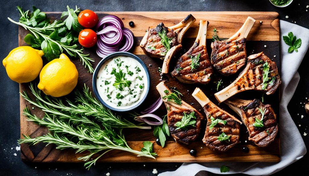 Grilled Greek Lamb Chops with Tzatziki Sauce