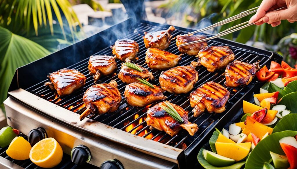 Hawaiian Teriyaki Chicken Grilling