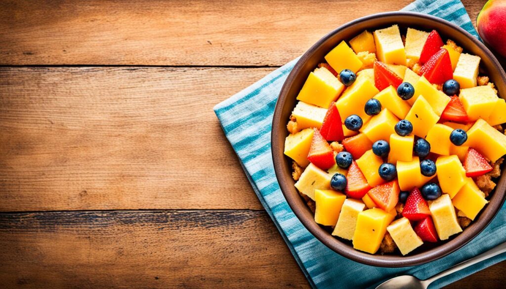 Hawaiian bread pudding with fruit