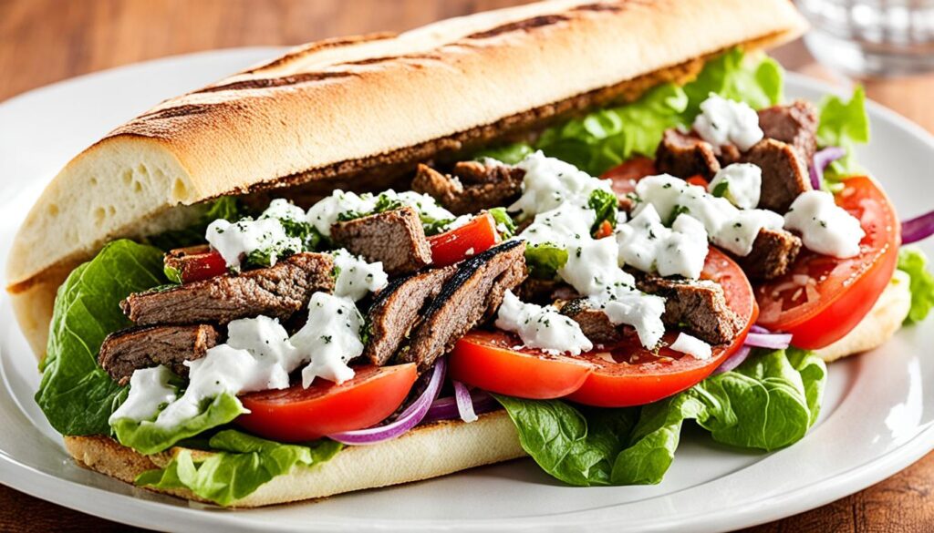 Perfect Greek Lamb Sandwich Assembly