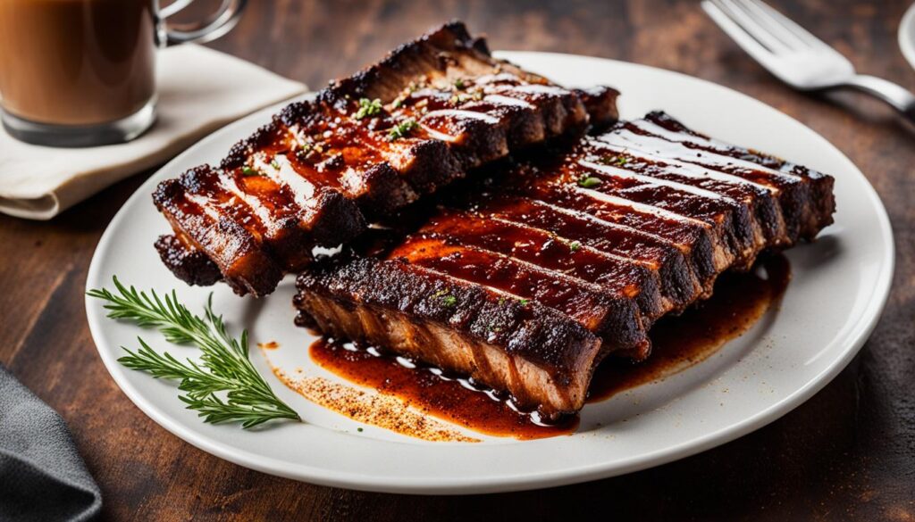 Ribs with a coffee dry rub crust