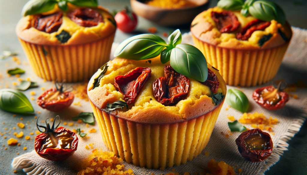 Italian Cornmeal Muffins with Sundried Tomatoes and Basil