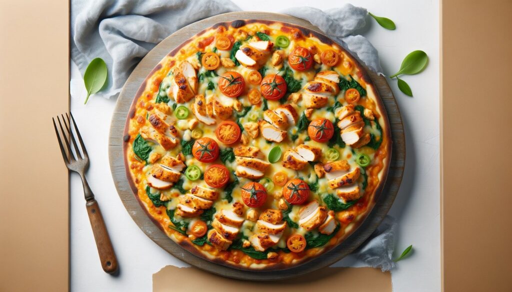 Keto Buffalo Chicken Pizza final product