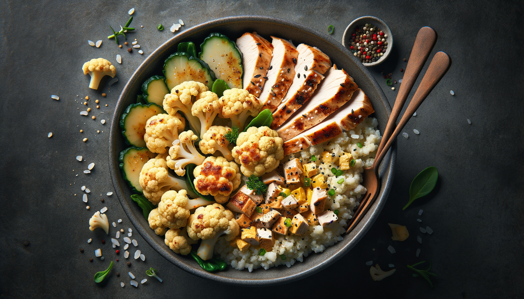 Low-Carb Chicken Cauliflower Rice Bowl