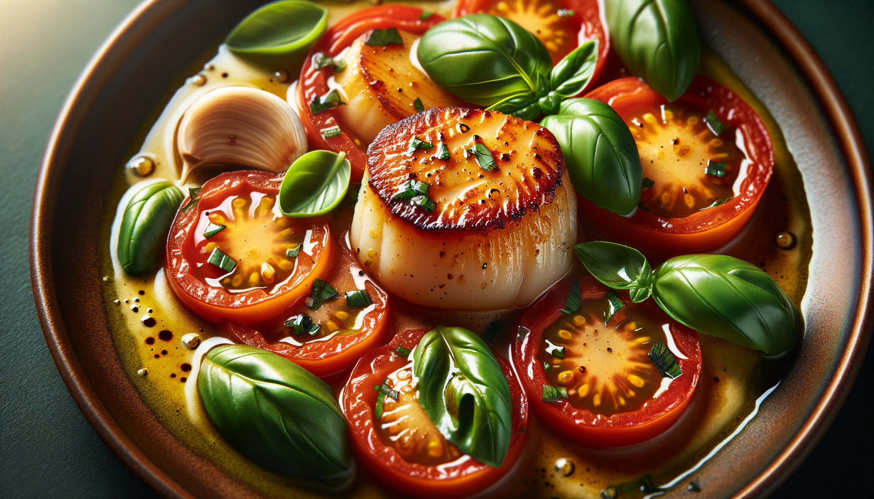 Mediterranean Basil Tomato Scallops