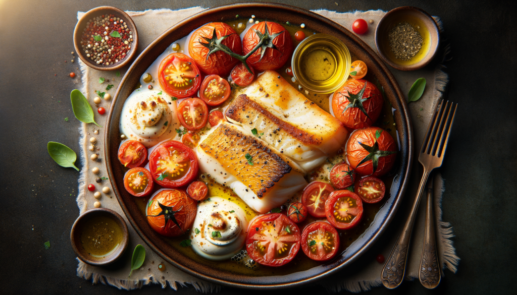 Mediterranean Cod with Mozzarella and Tomatoes