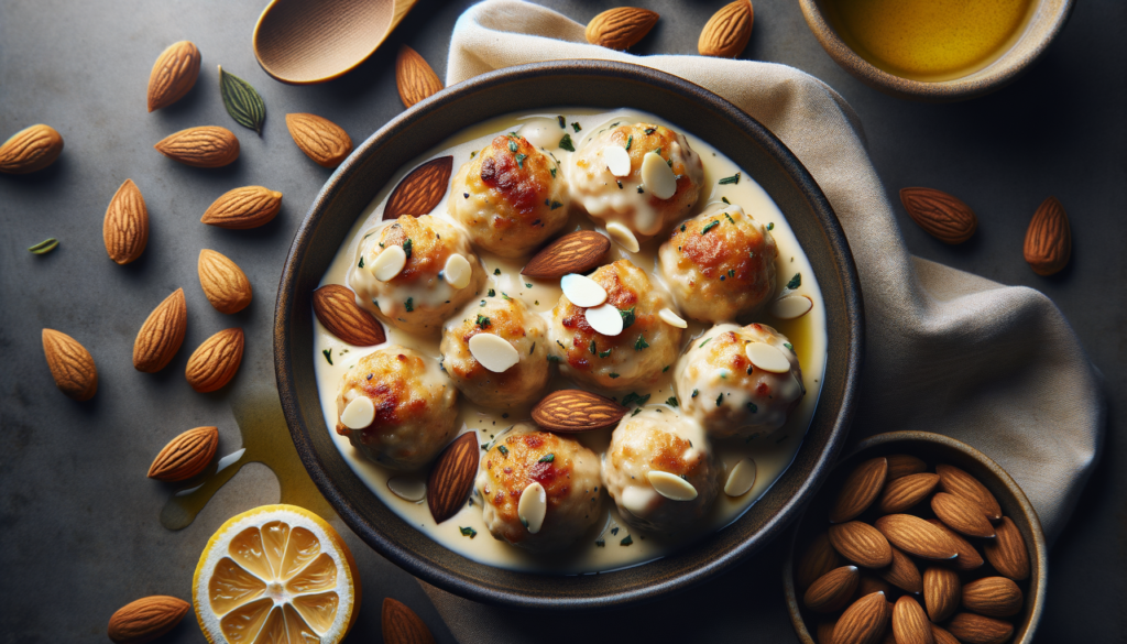 Mediterranean Creamy Chicken Balls with Almonds