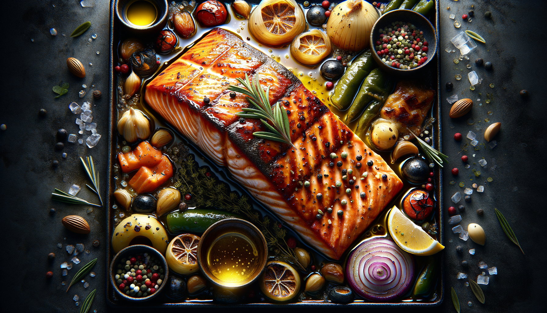 Mediterranean Glazed Broiled Salmon