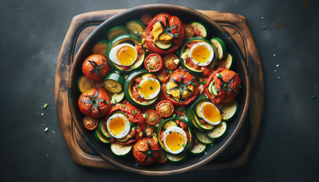 Mediterranean Zucchini and Egg Stuffed Tomatoes