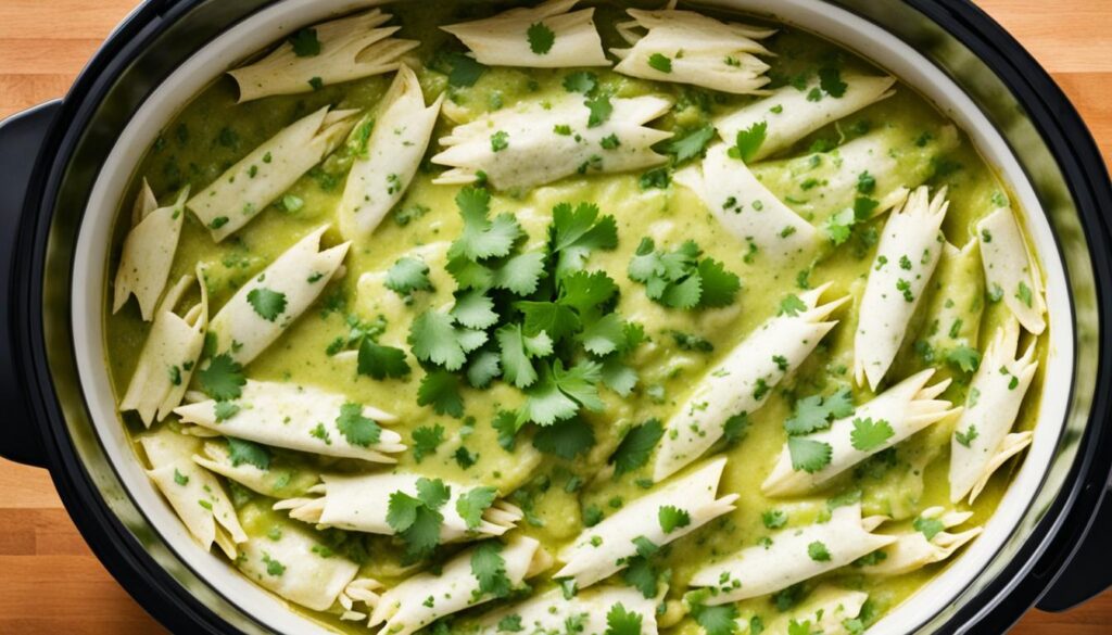 crockpot green chicken enchiladas